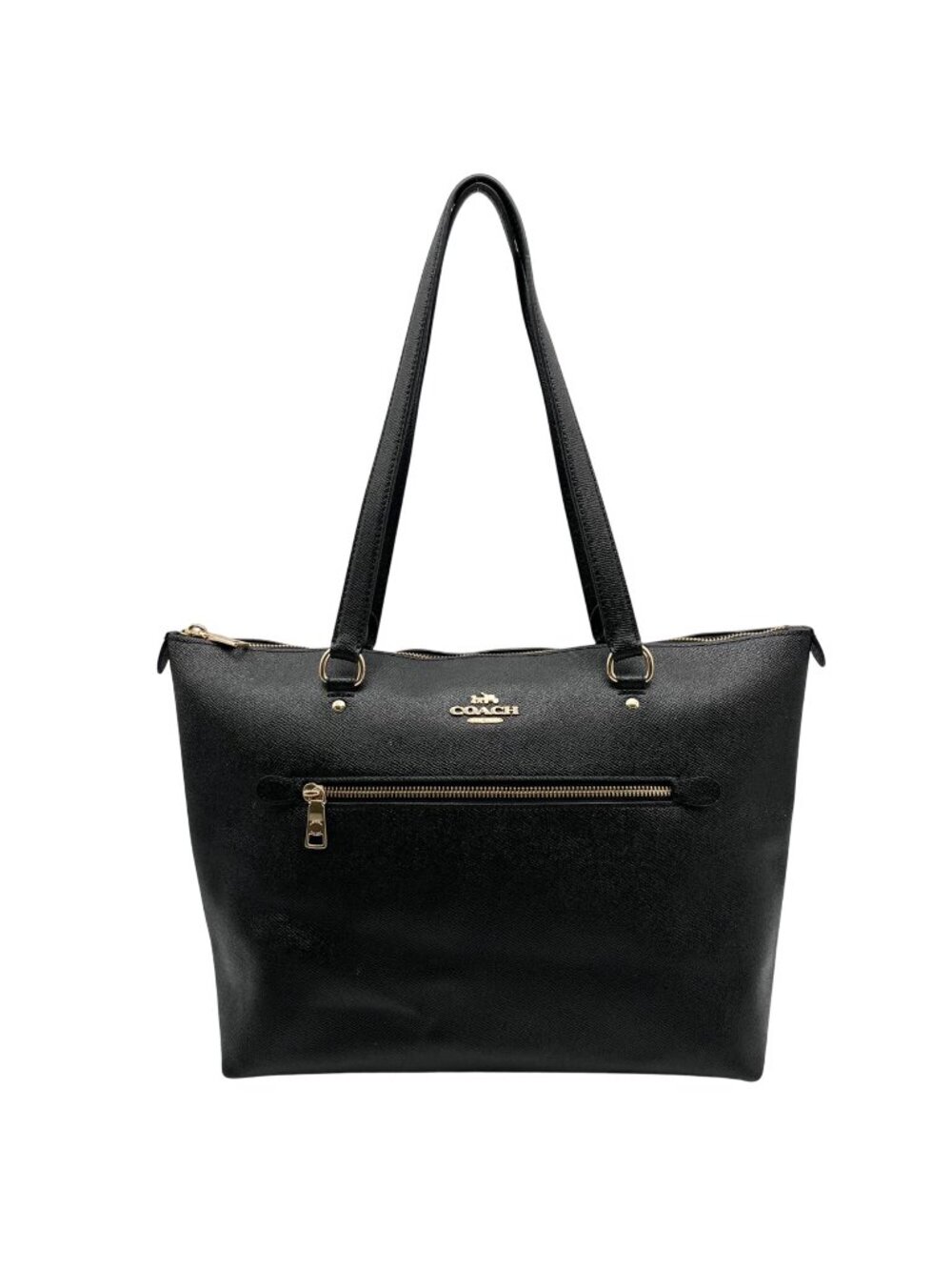 Coach Black Crossgrain Leather Gallery Tote